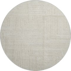 Premium Machine Washable Mayfield AMF1045 Beige 8' x 8' Round Rug