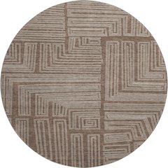 Premium Machine Washable Mayfield AMF1045 Brown 8' x 8' Round Rug
