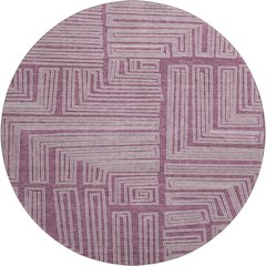 Premium Machine Washable Mayfield AMF1045 Eggplant 8' x 8' Round Rug