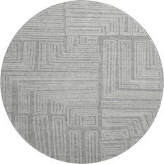 Premium Machine Washable Mayfield AMF1045 Gray 8' x 8' Round Rug