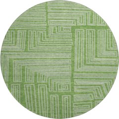 Premium Machine Washable Mayfield AMF1045 Green 8' x 8' Round Rug