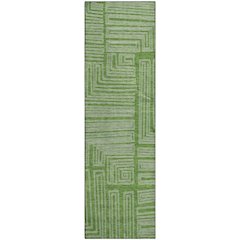 Premium Machine Washable Mayfield AMF1045 Green 2'3" x 7'6" Runner Rug