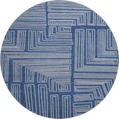 Premium Machine Washable Mayfield AMF1045 Navy 8' x 8' Round Rug