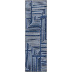 Premium Machine Washable Mayfield AMF1045 Navy 2'3" x 7'6" Runner Rug