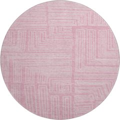 Premium Machine Washable Mayfield AMF1045 Pink 8' x 8' Round Rug