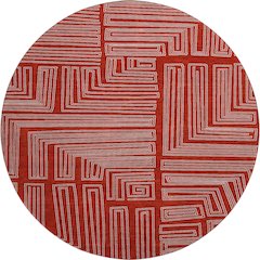 Premium Machine Washable Mayfield AMF1045 Red 8' x 8' Round Rug