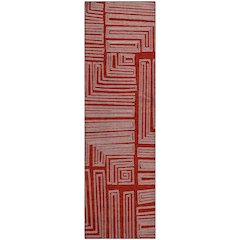 Premium Machine Washable Mayfield AMF1045 Red 2'3" x 7'6" Runner Rug
