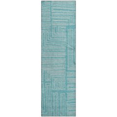 Premium Machine Washable Mayfield AMF1045 Turquoise 2'3" x 7'6" Runner Rug