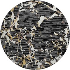 Premium Machine Washable Mayfield AMF1046 Black 8' x 8' Round Rug
