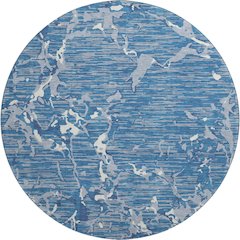 Premium Machine Washable Mayfield AMF1046 Blue 8' x 8' Round Rug