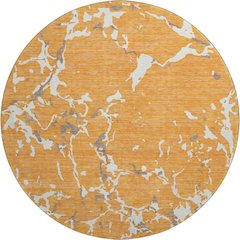 Premium Machine Washable Mayfield AMF1046 Orange 8' x 8' Round Rug
