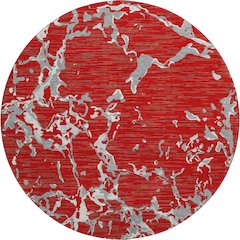 Premium Machine Washable Mayfield AMF1046 Red 8' x 8' Round Rug