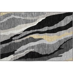 Premium Machine Washable Mayfield AMF1047 Black 1'8" x 2'6" Rug