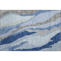 Premium Machine Washable Mayfield AMF1047 Blue 1'8" x 2'6" Rug