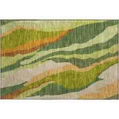 Premium Machine Washable Mayfield AMF1047 Green 1'8" x 2'6" Rug
