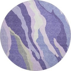 Premium Machine Washable Mayfield AMF1047 Purple 8' x 8' Round Rug