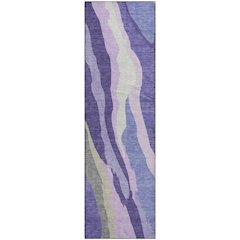 Premium Machine Washable Mayfield AMF1047 Purple 2'3" x 7'6" Runner Rug