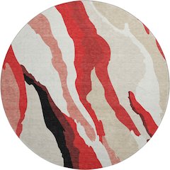 Premium Machine Washable Mayfield AMF1047 Red 8' x 8' Round Rug