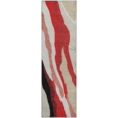 Premium Machine Washable Mayfield AMF1047 Red 2'3" x 7'6" Runner Rug