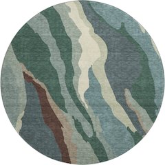 Premium Machine Washable Mayfield AMF1047 Sage 8' x 8' Round Rug
