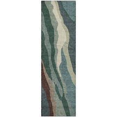 Premium Machine Washable Mayfield AMF1047 Sage 2'3" x 7'6" Runner Rug