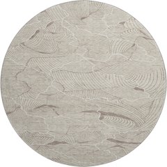 Premium Machine Washable Mayfield AMF1048 Beige 8' x 8' Round Rug