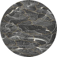 Premium Machine Washable Mayfield AMF1048 Black 8' x 8' Round Rug