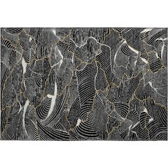 Premium Machine Washable Mayfield AMF1048 Black 1'8" x 2'6" Rug