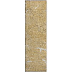 Premium Machine Washable Mayfield AMF1048 Gold 2'3" x 7'6" Runner Rug