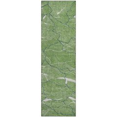 Premium Machine Washable Mayfield AMF1048 Green 2'3" x 7'6" Runner Rug