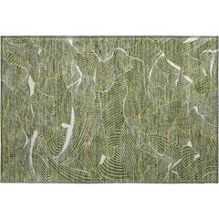 Premium Machine Washable Mayfield AMF1048 Olive 1'8" x 2'6" Rug