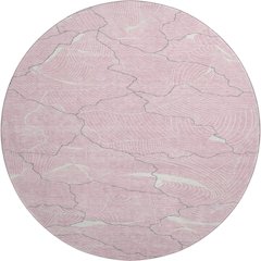 Premium Machine Washable Mayfield AMF1048 Pink 8' x 8' Round Rug
