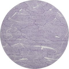 Premium Machine Washable Mayfield AMF1048 Purple 8' x 8' Round Rug