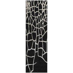 Premium Machine Washable Mayfield AMF1049 Black 2'3" x 7'6" Runner Rug