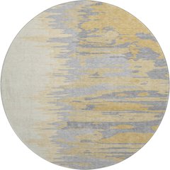 Premium Machine Washable Mayfield AMF1050 Gold 8' x 8' Round Rug