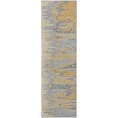 Premium Machine Washable Mayfield AMF1050 Gold 2'3" x 7'6" Runner Rug