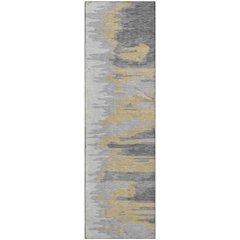 Premium Machine Washable Mayfield AMF1050 Gray 2'3" x 7'6" Runner Rug