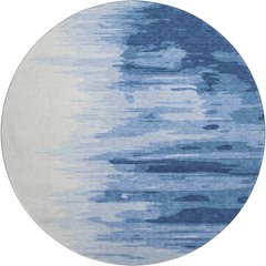 Premium Machine Washable Mayfield AMF1050 Navy 8' x 8' Round Rug