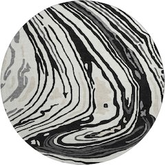 Premium Machine Washable Mayfield AMF1051 Black 8' x 8' Round Rug