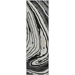 Premium Machine Washable Mayfield AMF1051 Black 2'3" x 7'6" Runner Rug