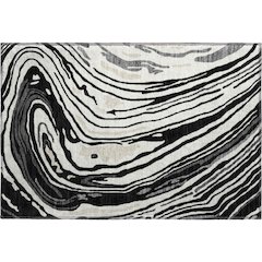 Premium Machine Washable Mayfield AMF1051 Black 1'8" x 2'6" Rug