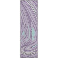 Premium Machine Washable Mayfield AMF1051 Lavender 2'3" x 7'6" Runner Rug