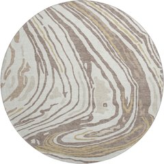 Premium Machine Washable Mayfield AMF1051 Taupe 8' x 8' Round Rug