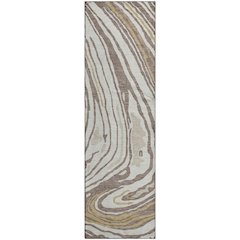 Premium Machine Washable Mayfield AMF1051 Taupe 2'3" x 7'6" Runner Rug