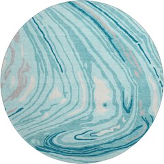 Premium Machine Washable Mayfield AMF1051 Turquoise 8' x 8' Round Rug
