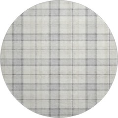 Premium Machine Washable Mayfield AMF1052 Silver 8' x 8' Round Rug