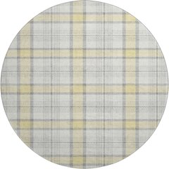 Premium Machine Washable Mayfield AMF1052 Yellow 8' x 8' Round Rug