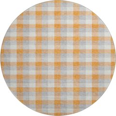 Premium Machine Washable Mayfield AMF1053 Orange 8' x 8' Round Rug