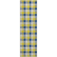 Premium Machine Washable Mayfield AMF1053 Yellow 2'3" x 7'6" Runner Rug