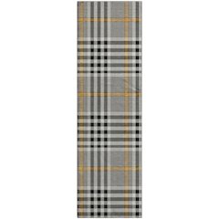 Premium Machine Washable Mayfield AMF1054 Black 2'3" x 7'6" Runner Rug